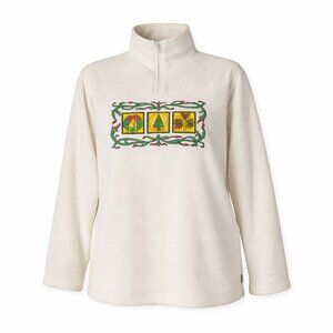 Vintage LAVON Fleece Quarter Zip Pullover Christmas “JOY” Xmas Size L